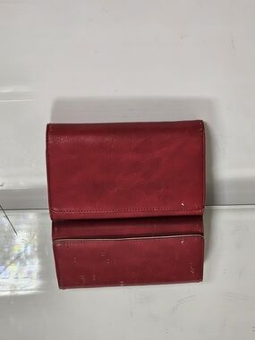 S.Q. Red  Fold-Over Wallet Clutch